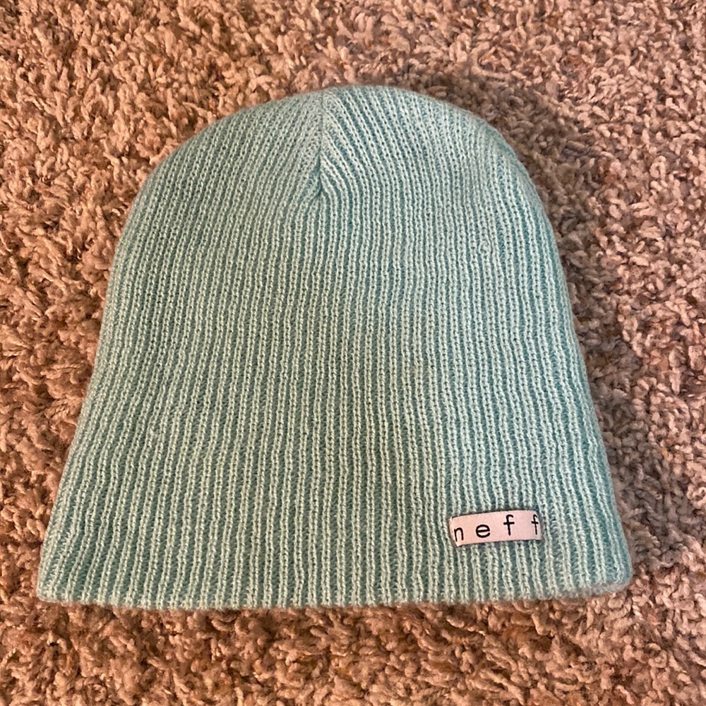 Neff beanie in sea foam green color